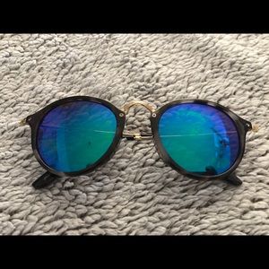 Tortoise Shell blue Gradient Mirrored Sunglasses